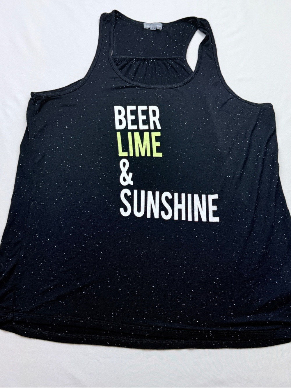 Women’s Black Graphic Tank Top - Beer Lime & Sunshine